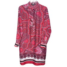 Lauren Ralph Lauren Shift Dress Red Paisley Women’s Size 8 Long Sleeve Preppy