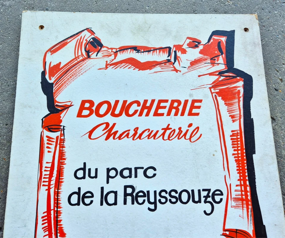 Enseigne de Commerce Boucherie Charcuterie à Bourg en Bresse - AIN - 72x34.5cm - Photo 2/4