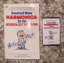 VINTAGE 1984 COUNTRY  BLUES HARMONICA FOR THE MUSICALLY HOPELESS BOOK AND TAPE
