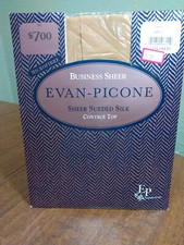 Evan Picone Microfiber Sheer Sueded Silk Pantyhose Control Top Camel Ample NOS