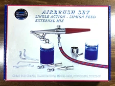 NEW Paasche™ H-SET Airbrush Set Single Action Siphon Feed External Mix Kit