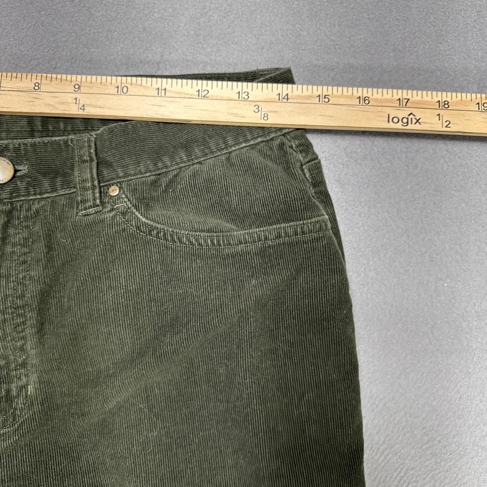 Pantalones de pana para mujer Lauren Jeans Co. Ralph Lauren talla 10 verde clásico recto Foto 2 de 4