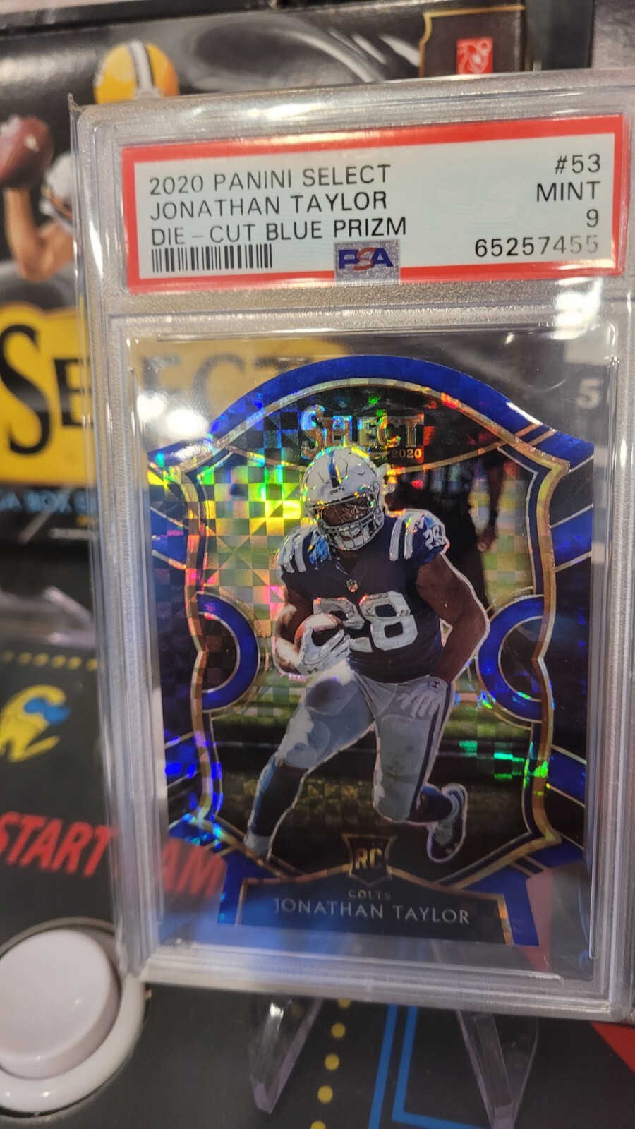 Jonathan Taylor RC 2020 Panini Select #53 Blue Die-Cut Prizm PSA 9 Invest