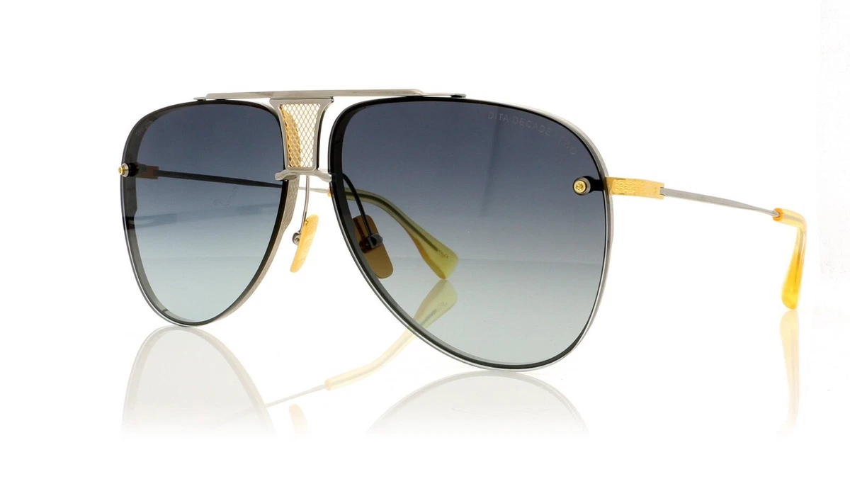 Dita Sunglasses Decade Two DRX 2082 A SLV GLD Silver 18k Gold Grey Gradient NEW