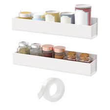 Adhesive Acrylic Spice Rack With Nano Double Sided Tape Wall Mount Organizer Wal