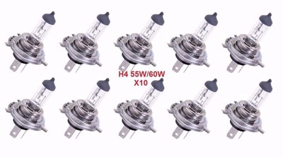 10 STCK. AUTO/VAN H4 55W/60W FRONTSCHEINWERFER GLÜHBIRNE