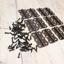 6 Pair- 2 inch Decorative Cabinet Hinges, Full Surface Mount Door Chest Hardware