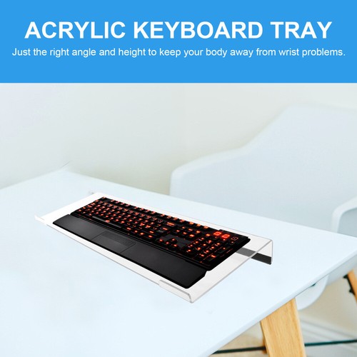 Desktop Keyboard Riser Pc Keyboard Stand Clear Acrylic Keyboard Tray - Afbeelding 4 van 12
