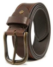 Men’s Top Grain Leather Belts Casual Jeans Solid Belts for Men 1.5inch Width