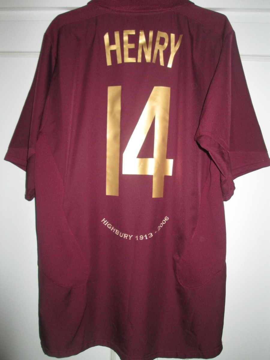 Arsenal 2005-2006 Henry Highbury Redcurrant Football Shirt xl
