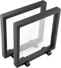 2 Pcs 7x7 inch Large Display Case for AA Medallion, Picture, 3D Floating Frame