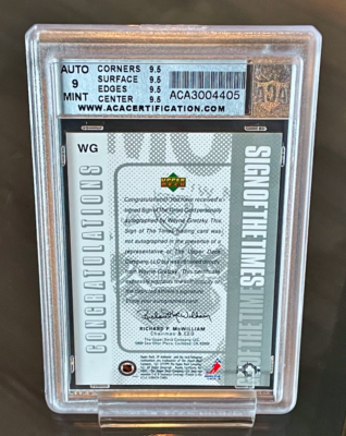 1998-99 SP AUTHENTIC Sign of The Times #WG WAYNE GRETZKY ACA 9.5