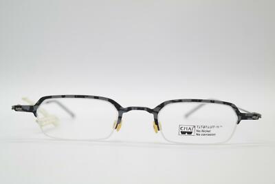 Vintage Chai TI 19 Titanium Schwarz Grau Halbrand Brille Brillengestell NOS