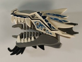 Lego 9450 Ninjago White Blue Dragon Head Genuine Fire Spirit Pattern RETIRED