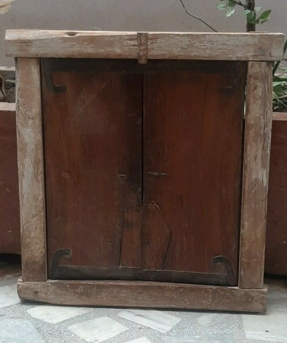 Antique Window Wall Hanging Wooden Carved Home Decor Jharokha With Metal Fitting - Picture 7 of 7