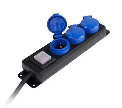 3 fach Steckdosenleiste Stromverteiler Mehrfach Steckdose IP44 Schwabe 38603