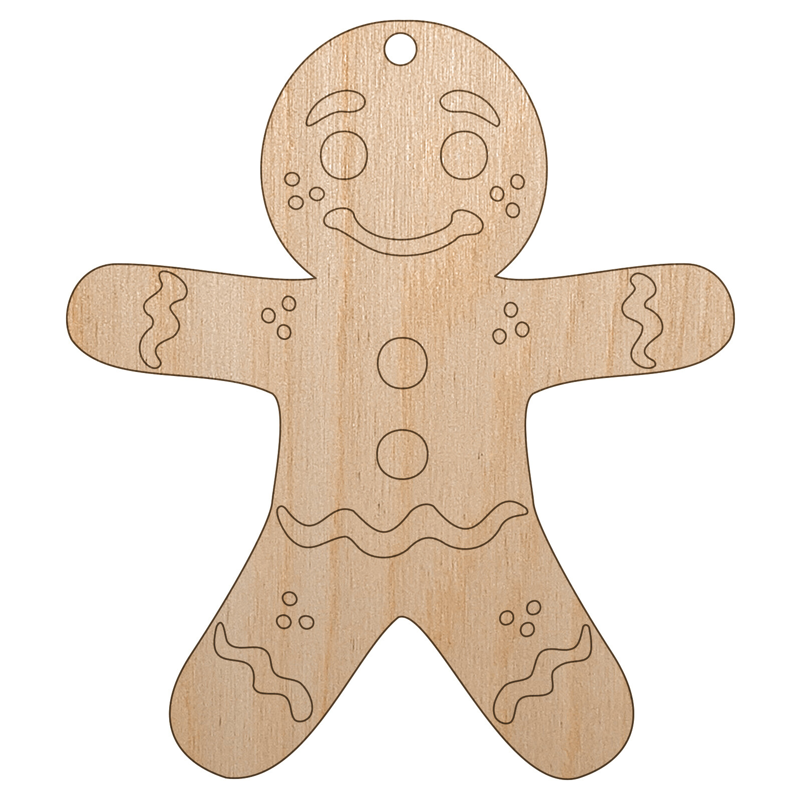 Christmas Gingerbread Man Unfinished Craft Wood Holiday Christmas Tree Ornament