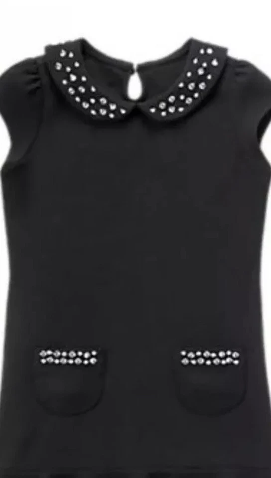 GYMBOREE Girls Olivia Pig Black Rhinestone Short Sleeve Dress Size 5 - Image 2 of 3