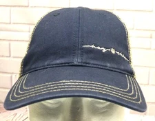 NWT Hay Chix Ride For The King Navy/Tan Mesh Trucker Hat Adjustable Snapback
