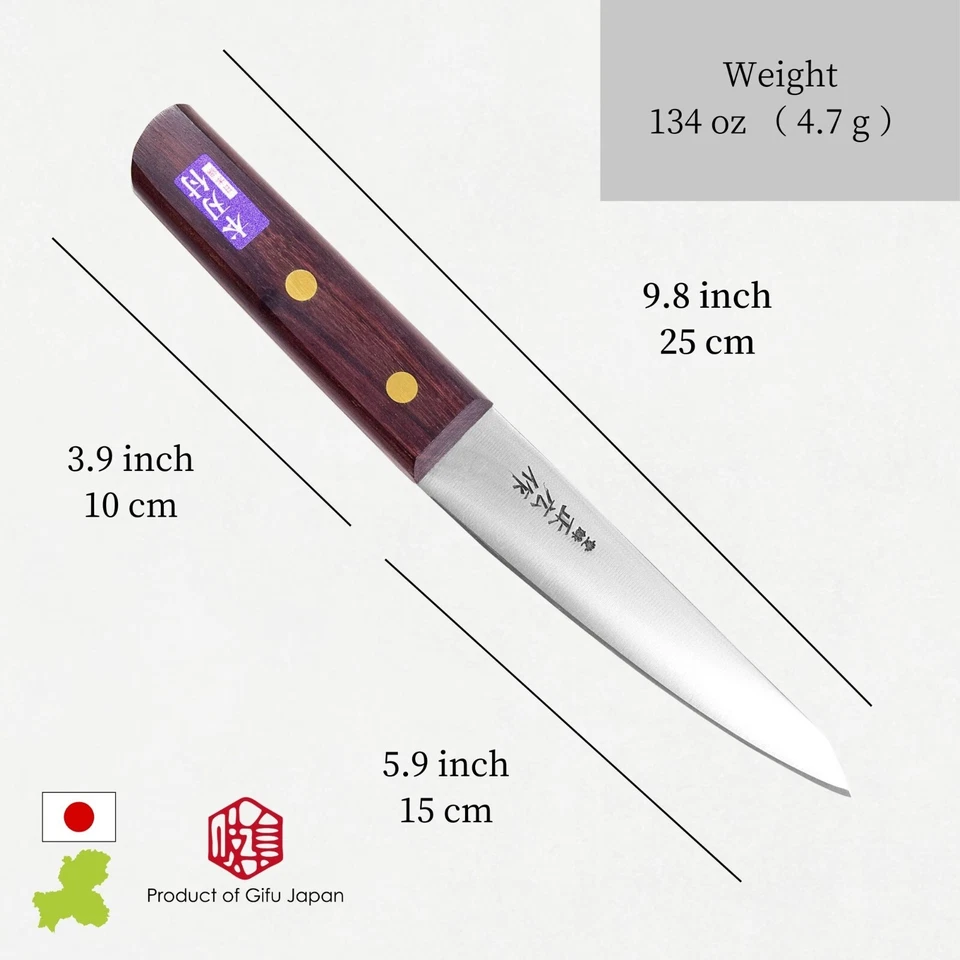 Cuchillo deshuesador Seki Japón Masahiro Honesuki 150 mm tipo redondo palo de rosa Foto 4 de 4