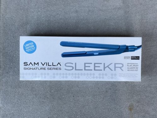 Sam Villa SLEEKR Professional Ceramic Flat Iron Straightener 1 Inch New Navy