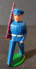 MANOIL MARCHING SOLDIER WITH RIFLE LARGE 4" VINTAGE 1930s HOLLOW BASE - REPAINT