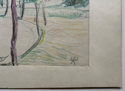 Dessin Original Paysage Erzgebirge Saxe - Karl Enderlein (1872-1958) Dresde