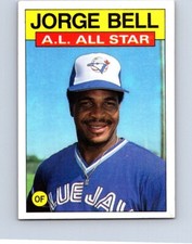 VINTAGE BASEBALL CARD TOPPS 1986 TORONTO BLUE JAYS JORGE BELL  ALL STAR  NO62