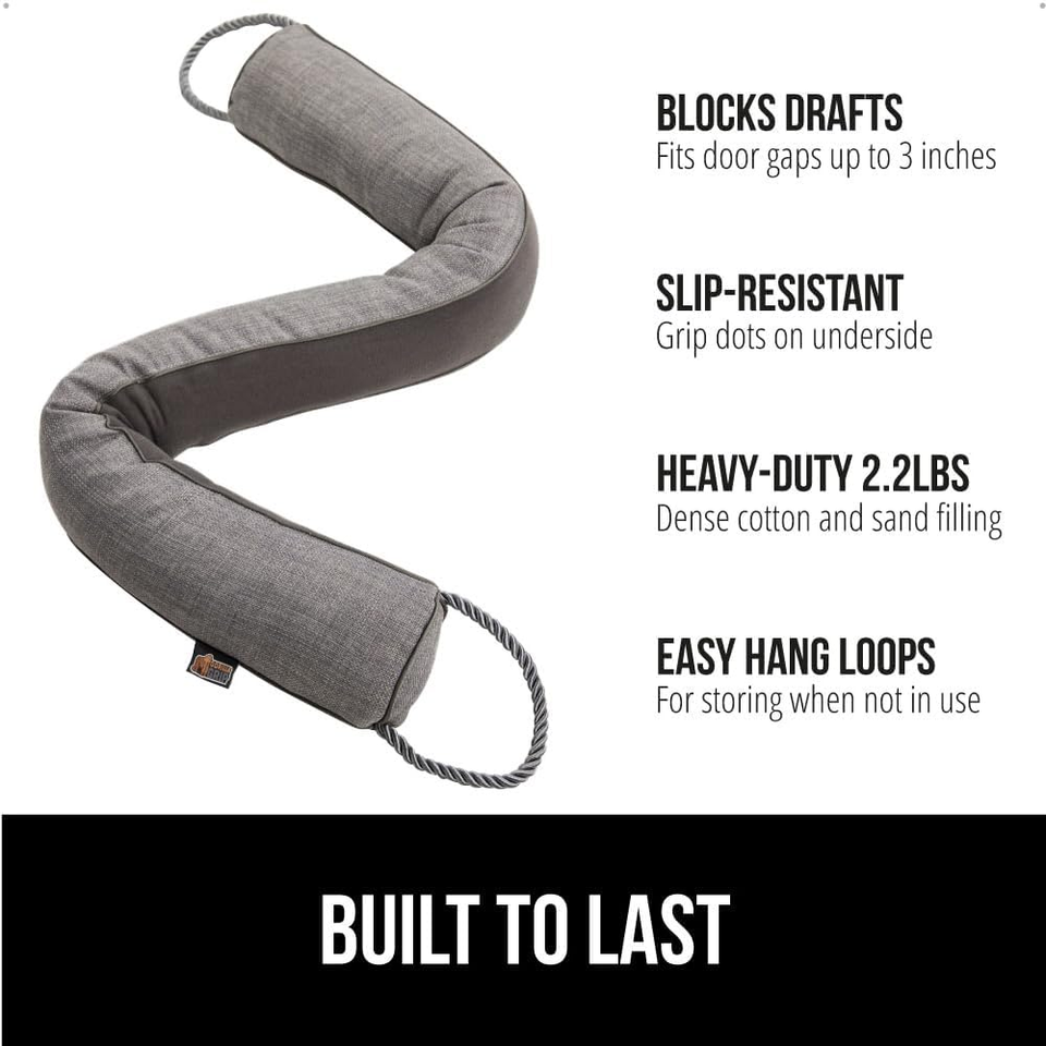 Gorilla Grip Heavy Duty Door Draft Stopper, Blocks Hot Cold Air Wind