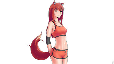 Anime j adsen holo spice wolf animal ears girls fan art Playmat Gaming Mat Desk