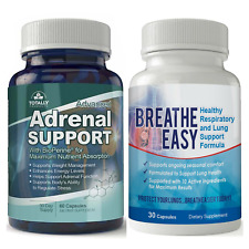 Adrenal Support Weight Management Breathe Easy Respiratory Lung Health Capsules