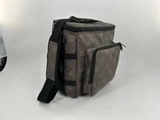 Vintage Stussy Stucci DJ Vinyl Record Shoulder Bag Monogram Rare 2000s Brown