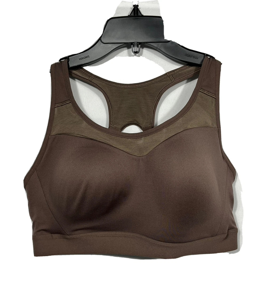 Gymshark Penny Brown Open back Training Sports Bra sz L Adjustable