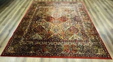 Square Karastan Multicolor Panel Kirman Rug #717 Rare Size 8.8 x 8.8 Wool