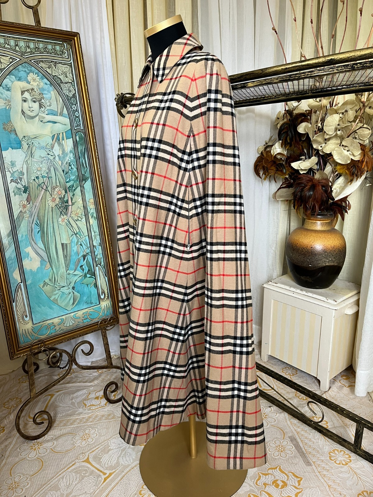 Vintage Burberry's Nova Check Reversible Cape Size S / M - 12 REG image 7
