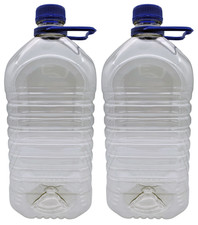 Clear Plastic 5 Litre PET Screw Cap Drinks Bottles Cordial Home Brew x 2 Pack