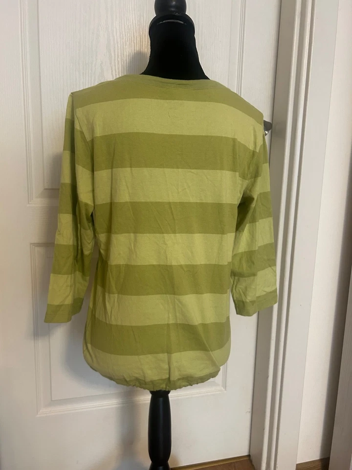 Camisa Marimekko Rayas Verde Talla L Algodón Mika Pirainen Foto 3 de 4