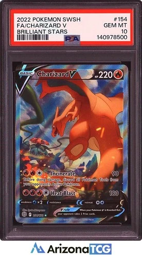 Pokemon 2022 Charizard V 154/172 Alt Art Brilliant Stars GEM MINT PSA 10
