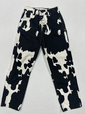 House Of Sunny Cowprint Jeans With Gold Hardware Size 2 Worn ONCE
