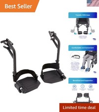 Adjustable Wheelchair Legrest with Swing-Away Design  Heel Loops - Easy Install