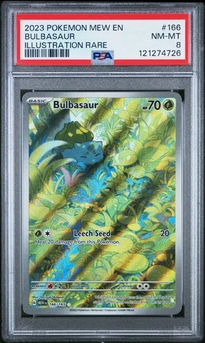 2023 POKEMON MEW EN-151 ILLUSTRATION RARE #166 BULBASAUR PSA 8