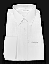 Men  s Fumagalli  s Uomo White Tuxedo Shirt Laydown Collar French Cuffs 15 34/35