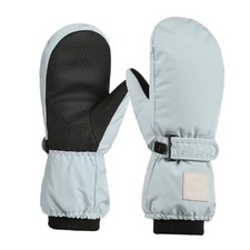Kids Snow Mittens Waterproof Winter Ski Gloves Warm 6-12 Years Light Blue