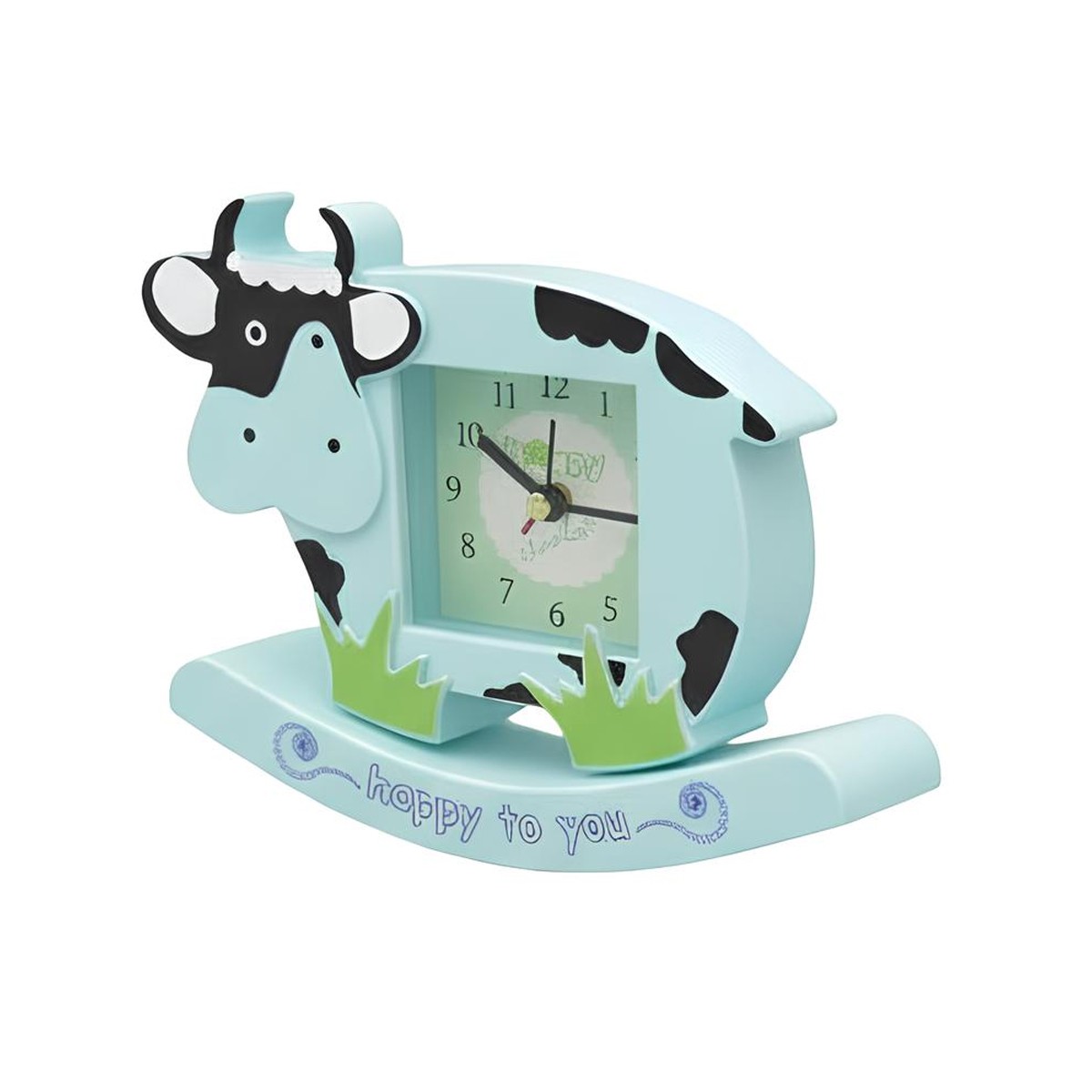 Réveil analogique vache Avizar bleu pour la routine du coucher des petits