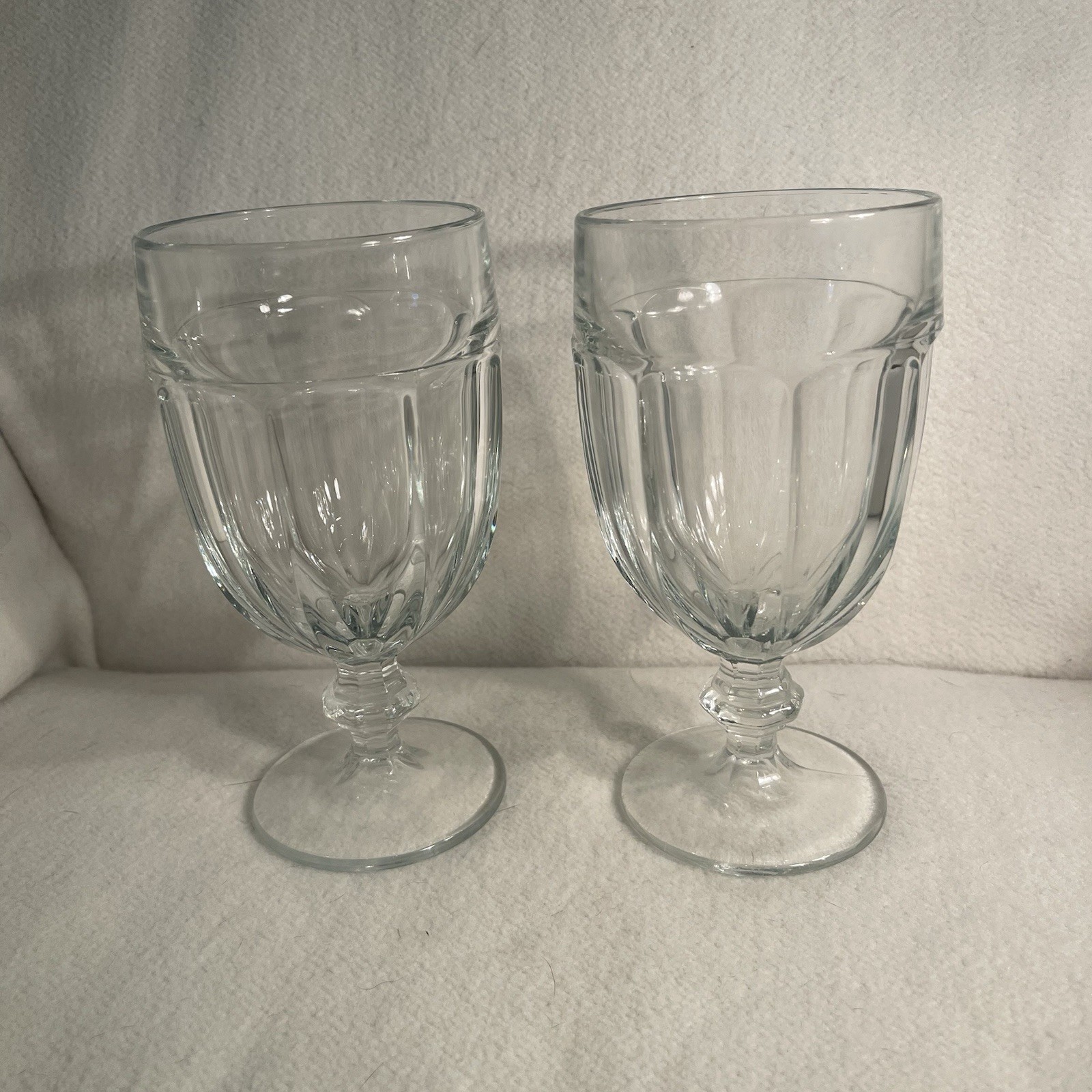 Vintage LIBBEY 6.75” Goblets GIBRALTAR CLEAR  - Water Wine Iced Tea - Pair Of 2