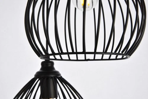 Elegant Lighting LDPD2095 Black Sayer 3-Light 16"W Pendant With Aluminum Shades - Picture 6 of 8