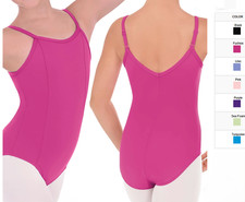 Eurotard Girls Microfiber Adjustable Strap Princess Seam Camisole Leotard Leotar