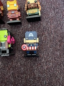 Lego BRICKHEADZ Superhero Lot Of 9 AQUA MAN IRON MAN FLASH WONDERWOMAN AND MORE