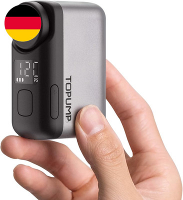 TOPUMP Mini Fahrradpumpe, Elektrische Fahrradluftpumpe Mit Manometer, Ultraklein