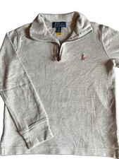 Polo Ralph Lauren Boys 8 Small 1/4 Zip Gray Pullover 100 Cotton